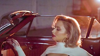 Petite Russian MILF striptease outdoor
