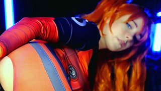 Redhead teen dildofucked and toyed in ass