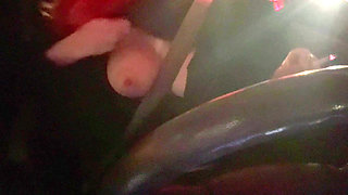 Italian Big Tits MILF Artemisia Love Sexy Car Ride Driving Around Smoking a Cigarette and Flashing Her Big Juicy Boobs
