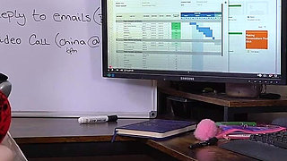 POV:sneaking on Your Boss While She Watches Porn in Her Office