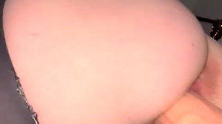 Fucking My Shy Girlfriend with a Massive Dildo