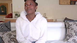 This shy EBONY TEEN student got me ROUGH fucking