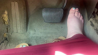Pedal Pumping in Sandals - Driving with One Foot on Gas and Other on Brake