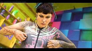 Goth Queen Teases Tiny Tits & Nipples Then Takes Rough Doggy, Dripping Facial Cumshot