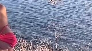 Artemisia Love Being Sexy Outdoor by the Ocean and Flashing Her Perfect Big Tits
