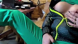 Green Downjacket Tease Smoking, Humiliation & Messy Cum Play