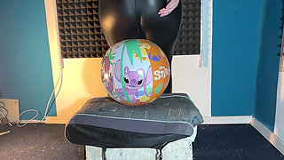 Lucy Sit Pops 12 50cm Customer Choosen Beach Balls in Shiny Black Pants! 2 Cameras with Slowmo