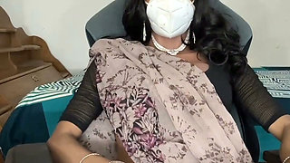 Crossdresser in Saree Jerking Offf