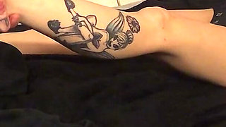 Petite Blonde Gets Tatted Body Oiled up 1 of 3