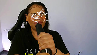 Hungry Ana Explodes Semen on Her Pretty Face While Fucking Herself with Her Sex Machine