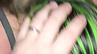 Green Haired Wife Sucks and Fucks