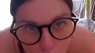 Secretary Comes to Boss Hotel Room on a Business Trip to Suck His Cock