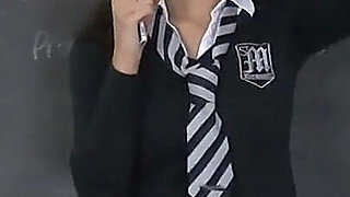 Lauren Strips & Smokes in Class