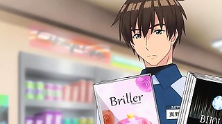 Cheating anime roommate rides hard before BF comes home