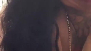 Busty Tattooed MILF Extreme Squirt on Morning Main Street Balcony