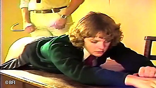 Poor teen hottie gets ass spanked on class