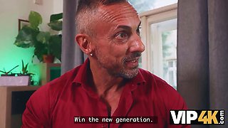 Vip4k. the virtual game finishes with a real moneyshots from his daddy