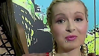 Ggg - Blonde Slut Sucks Multiple Cocks and Gets Her Face Covered in Cum