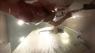 Webcam Under Stepsisters Bath. Wet Pussy After Sex with Boyfriend