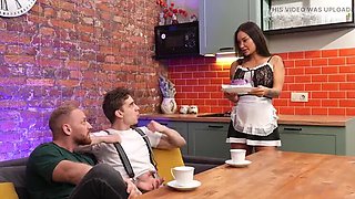 Busty Housewife Monika Fox Gets Rough Punishment for Bad Dinner – Big Tits MILF Double Penetration