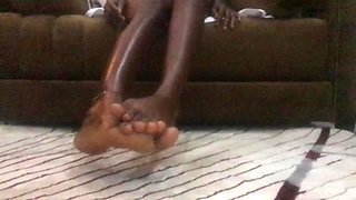 African Ebony Feet Fetish Petite Oiled Teen 18 Sitting