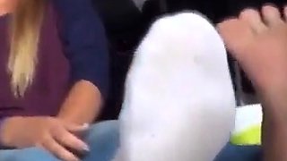 Foot Fetish Fun in the Car with My Amateur Slave