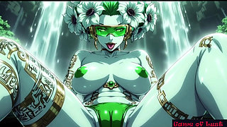 Gol Busty Anime Girl Waterfall Fantasy Nude