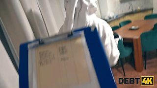 Debt4k. natural-titted russian tried to break away debt collector but he screwed her in rectal and pussy instead