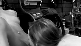 Classic Interracial Lesbian Garage Scene College Girls