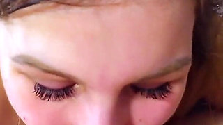 Hot Wife Face Covered in Cum After Rough Pussy Fuck