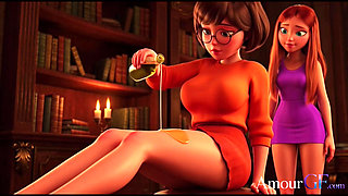 3D Animation Velma Eats Ass and Daphne Spreads in Steamy Bath