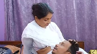 Indian Bhabhi Threesome Sex - Blowjob and Doggy Style with Big Cock