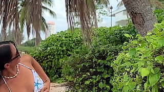 Bikini Fitting and Changing on the Tropical Beach