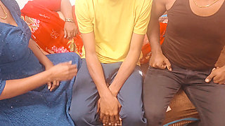 Tamil Girl Fucking with Two Guys with Her Sister Permission