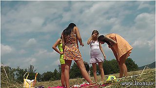 Leon Lambert And Gamer Girl In Beautiful Big Tits Big Ass Girls Party Outdoors By Playing Games And Trying Panties And No Panties