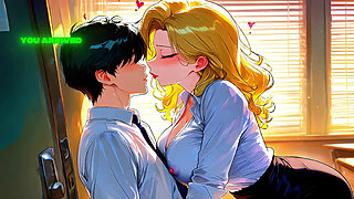 Extra Lessons After Dark with Blonde MILF - Ai Animation