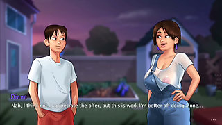 Monster cock Anon and big boobs Diane gets each other wet outdoor - summertime saga gameplay
