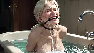 90 Year Old Granny Bathtub Bondage - Horny & Begging to Be Filled