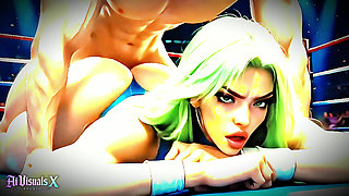 (4K) AI 3D Animated - Green Hair Bimbo Slut Gets Titfucked & Fucked Hard in Wrestling Ring (AI Visuals X)