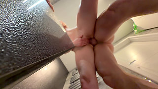 Wife Squirts Hard While Getting Filled With Cum in Shower