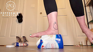 Size 16 Foot Domination: Protein Tubs Crushed Like Toys