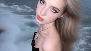 Blondes and purple-haired babes spread wide for cock beach