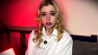 Cute amateur brunette naughty in solo jerking show on camera