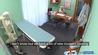 Nurse rides a Big Cock in her nurse uniform - faux medical center
