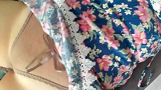 PREMIUM Stepson enters the stepmother's room and surprises her with his transparent panties