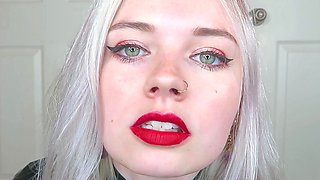 Slutty amateur blonde smoking and jerking dick