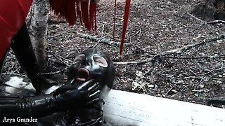 Latex Fetish Play with Rubber Doll