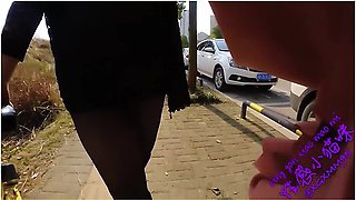 [public/outside] Cycling Outdoors In Sexy Lingerie