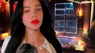 Cute curly brunette solo webcam masturbation