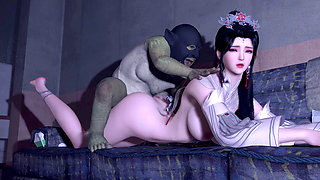 3D Big Boobs Cosplay Super Model Teasing the Short Elf